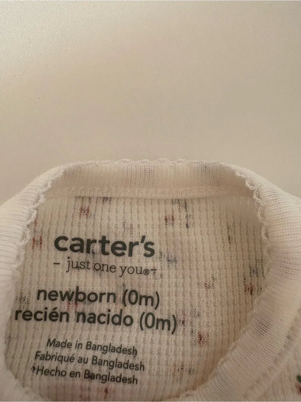 Carter's baby Cream Floral Thermal Zip Footed One-Piece newborn 0m